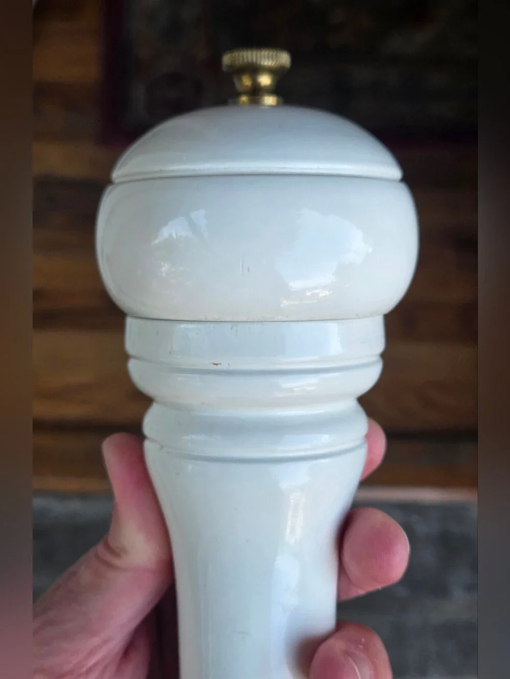 Classic White Lacquered Wooden Salt/Pepper Mill 13